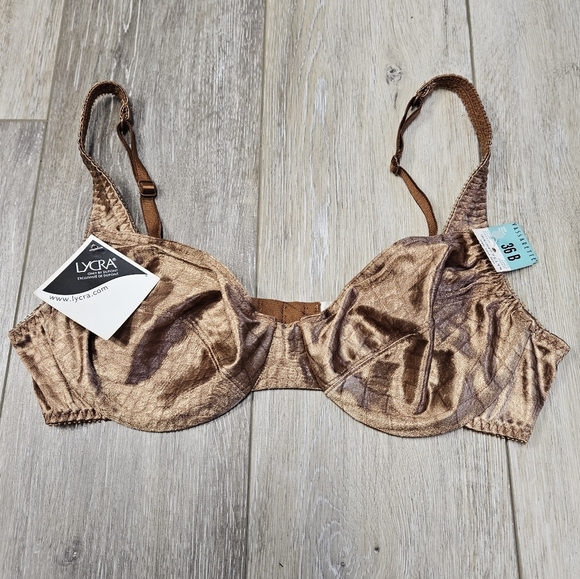Vassarette Vintage Y2K Animal Print Snakeskin Brown Underwire Bra Women's 36B - Picture 1 of 10